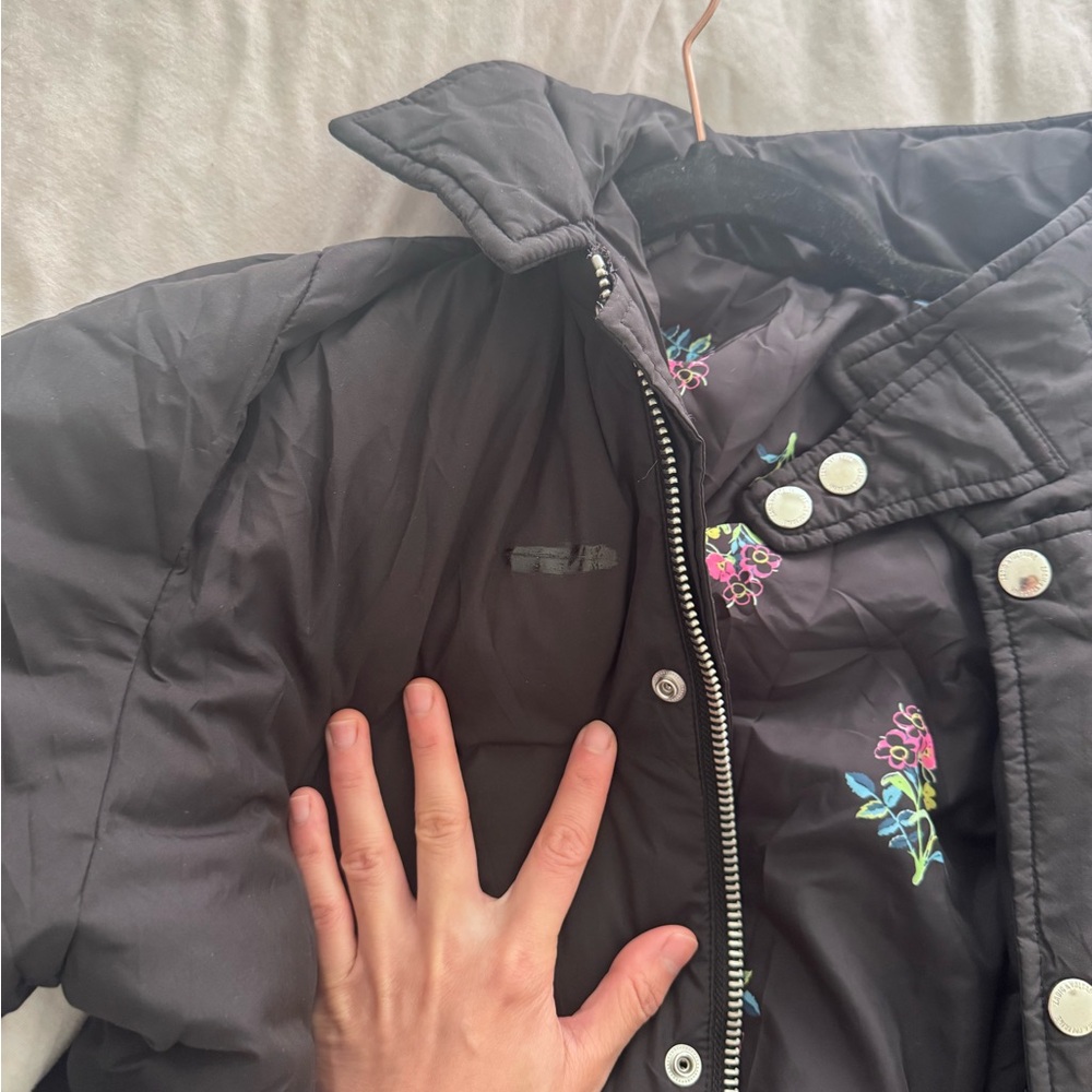 Zadig & Voltaire Black Insulated Jacket with Floral Accents